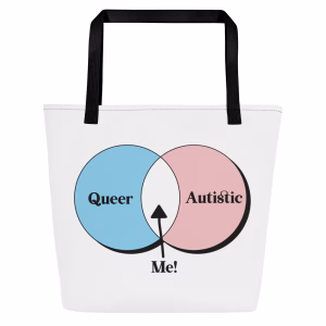 Queer, Autistic, Me! Large Tote Bag
