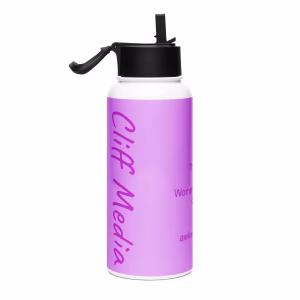 Cliff Media Stainless Steel Water Bottle With A Straw Lid